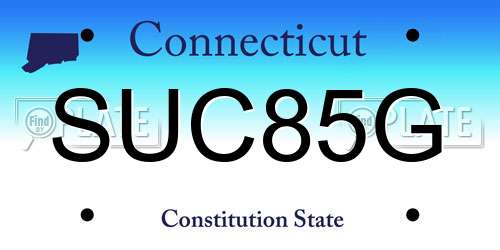 SUC85G Connecticut License Plate