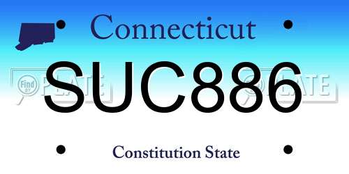 SUC886 Connecticut License Plate