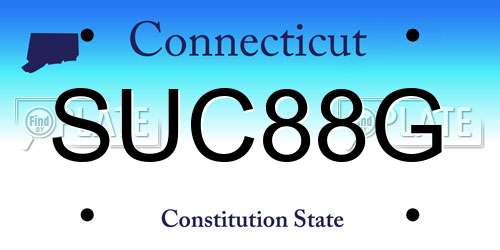 SUC88G Connecticut License Plate