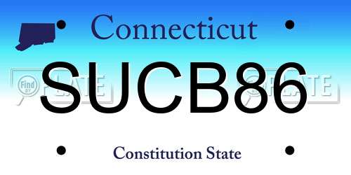 SUCB86 Connecticut License Plate