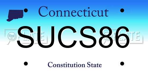 SUCS86 Connecticut License Plate