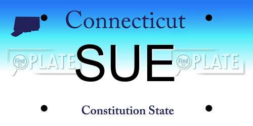 SUE Connecticut License Plate