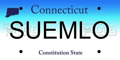 SUEMLO Connecticut License Plate