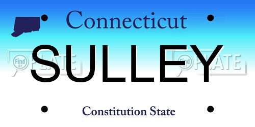 SULLEY Connecticut License Plate