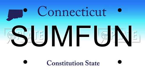 SUMFUN Connecticut License Plate