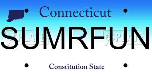 SUMRFUN Connecticut License Plate
