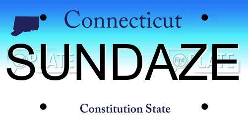 SUNDAZE Connecticut License Plate