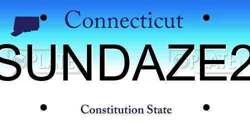 SUNDAZE2 Connecticut License Plate