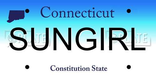 SUNGIRL Connecticut License Plate