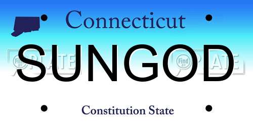 SUNGOD Connecticut License Plate