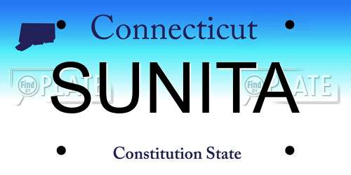 SUNITA Connecticut License Plate