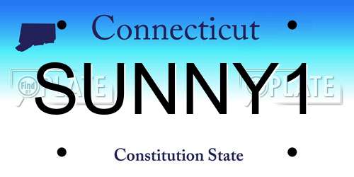 SUNNY1 Connecticut License Plate