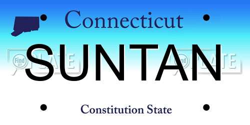 SUNTAN Connecticut License Plate