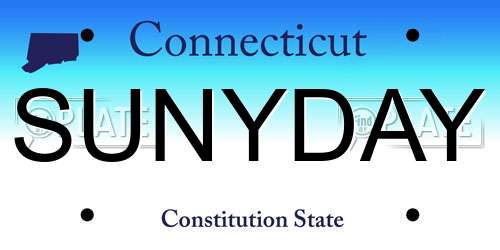 SUNYDAY Connecticut License Plate
