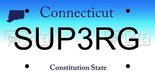 SUP3RG Connecticut License Plate