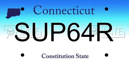 SUP64R Connecticut License Plate