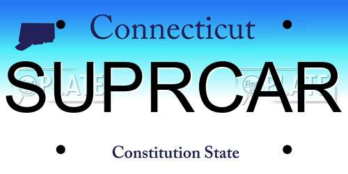 SUPRCAR Connecticut License Plate