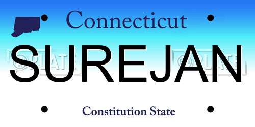 SUREJAN Connecticut License Plate