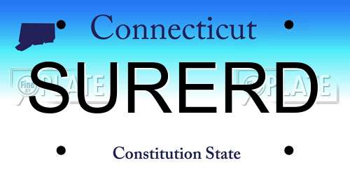 SURERD Connecticut License Plate