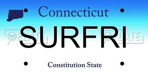 SURFRI Connecticut License Plate