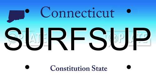 SURFSUP Connecticut License Plate