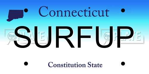 SURFUP Connecticut License Plate