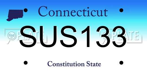 SUS133 Connecticut License Plate