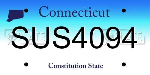 SUS4094 Connecticut License Plate