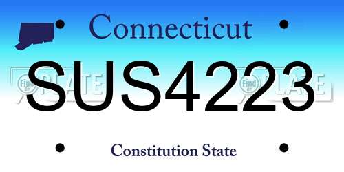 SUS4223 Connecticut License Plate
