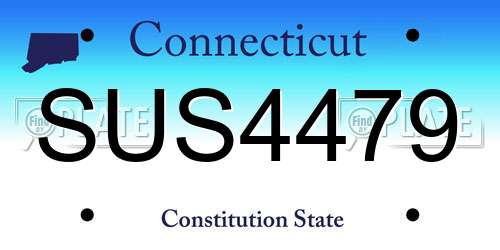 SUS4479 Connecticut License Plate