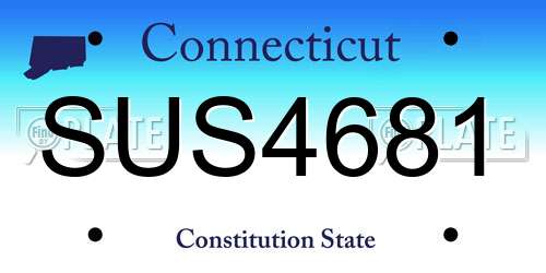 SUS4681 Connecticut License Plate