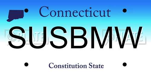 SUSBMW Connecticut License Plate