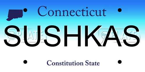 SUSHKAS Connecticut License Plate