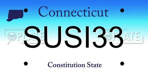 SUSI33 Connecticut License Plate