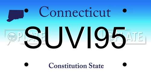 SUVI95 Connecticut License Plate