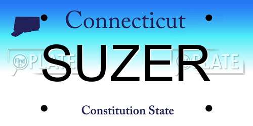 SUZER Connecticut License Plate