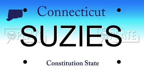 SUZIES Connecticut License Plate