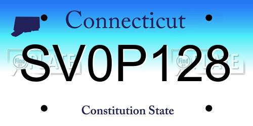 SV0P128 Connecticut License Plate