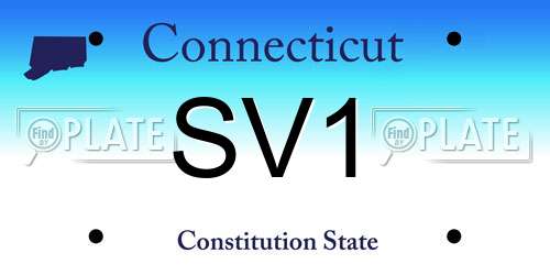 SV1 Connecticut License Plate