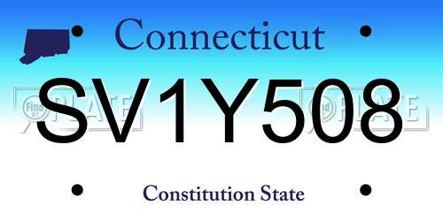 SV1Y508 Connecticut License Plate