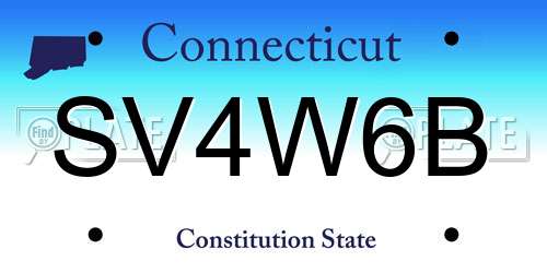 SV4W6B Connecticut License Plate