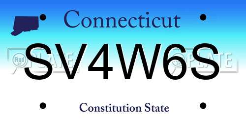 SV4W6S Connecticut License Plate