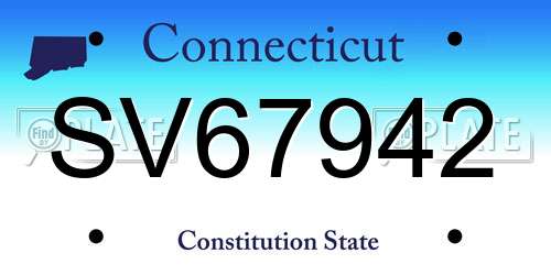 SV67942 Connecticut License Plate