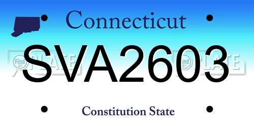 SVA2603 Connecticut License Plate
