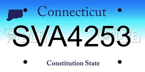 SVA4253 Connecticut License Plate