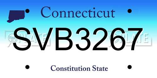 SVB3267 Connecticut License Plate