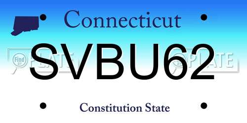 SVBU62 Connecticut License Plate