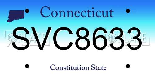 SVC8633 Connecticut License Plate