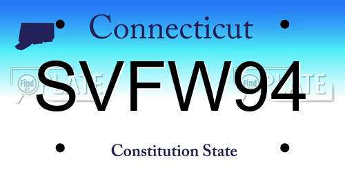 SVFW94 Connecticut License Plate