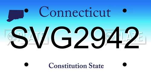 SVG2942 Connecticut License Plate